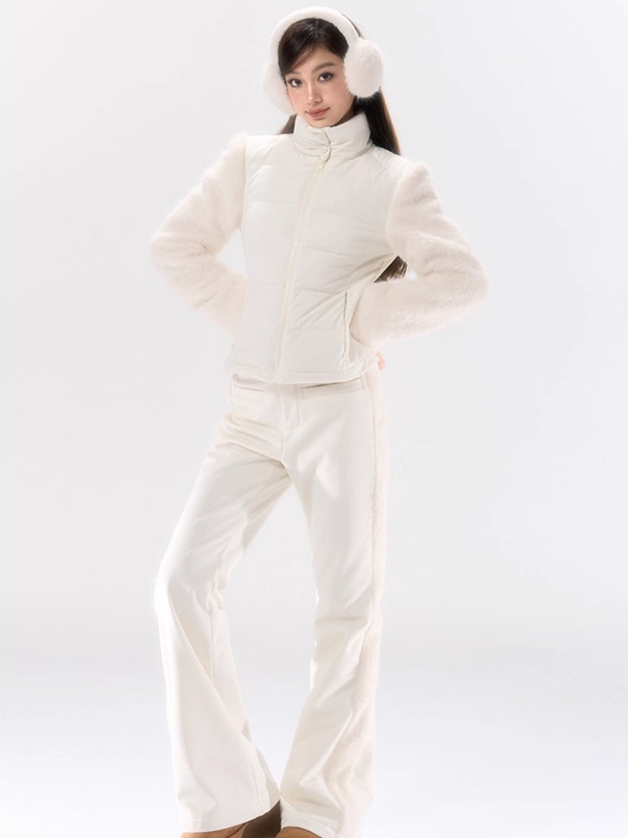 Windproof Waterproof Down Ski Jacket Pants Set