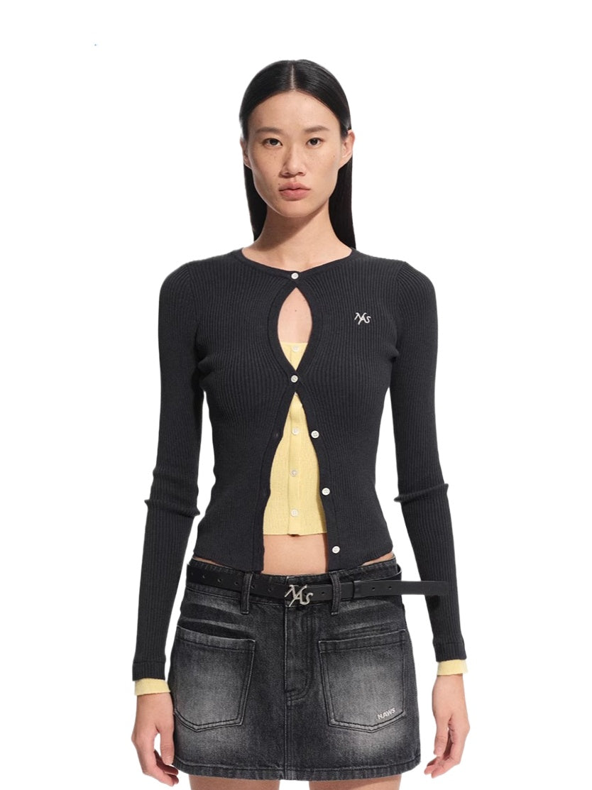 Perth Cutout Contrast Cardigan