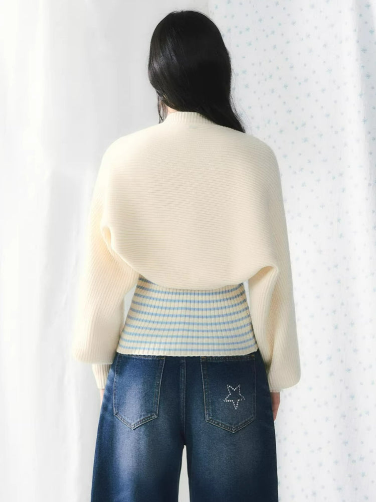 Striped Bandeau Cardigan Set