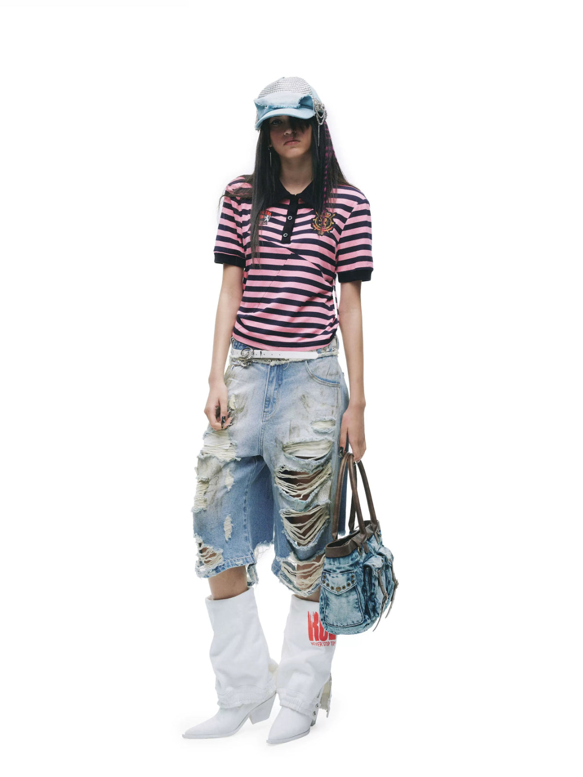 Grunge Distressed Bermuda Shorts