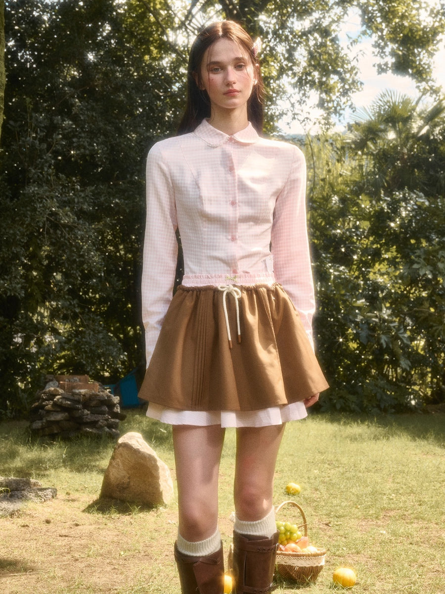 “Cloud” Natural Cotton Plaid Shirt