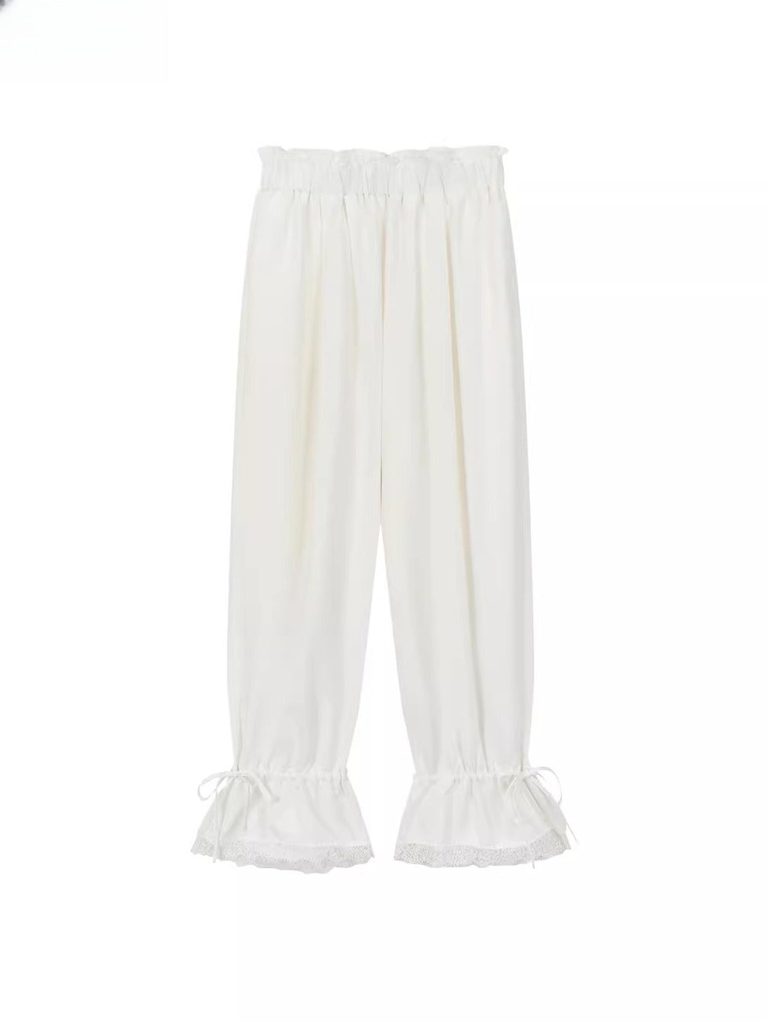 Lace Panel Wide-Leg Pants