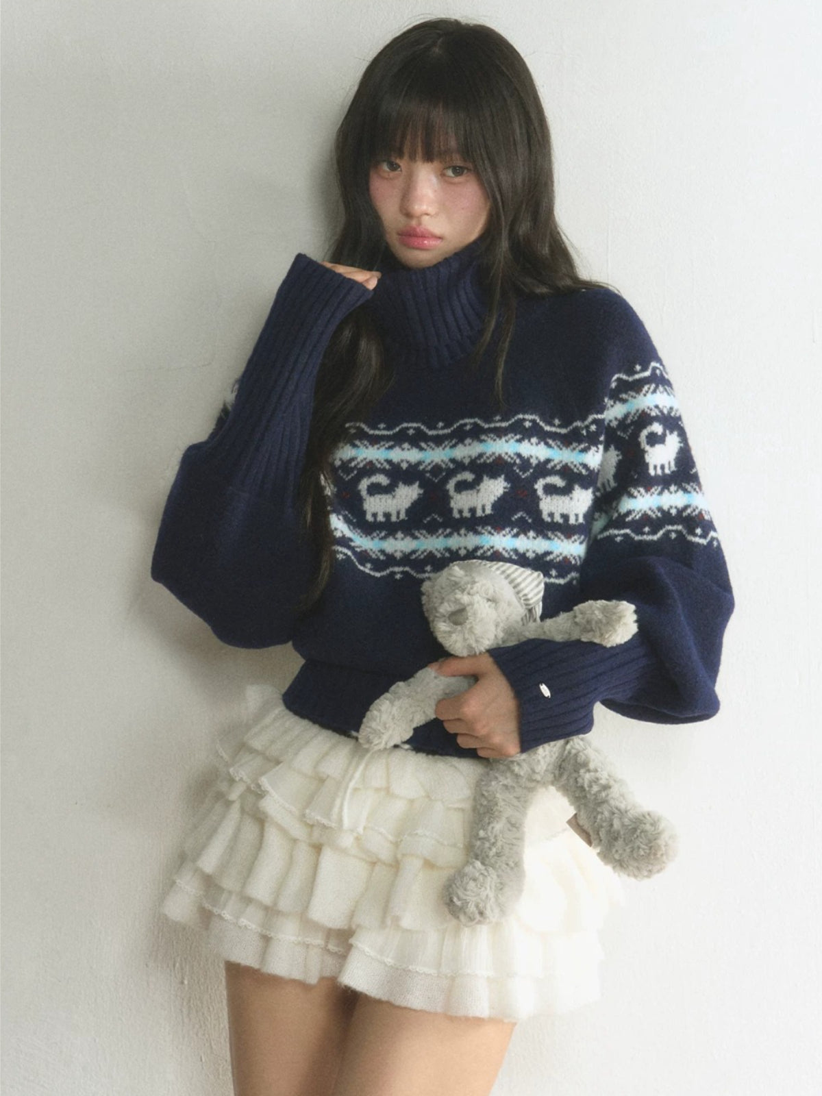 Vintage Fair Isle Cat Knit Sweater