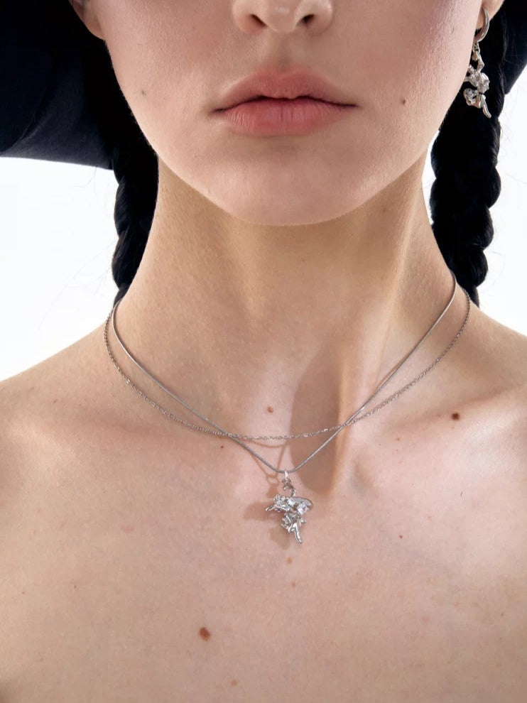 Geometric Cross Layered Necklace