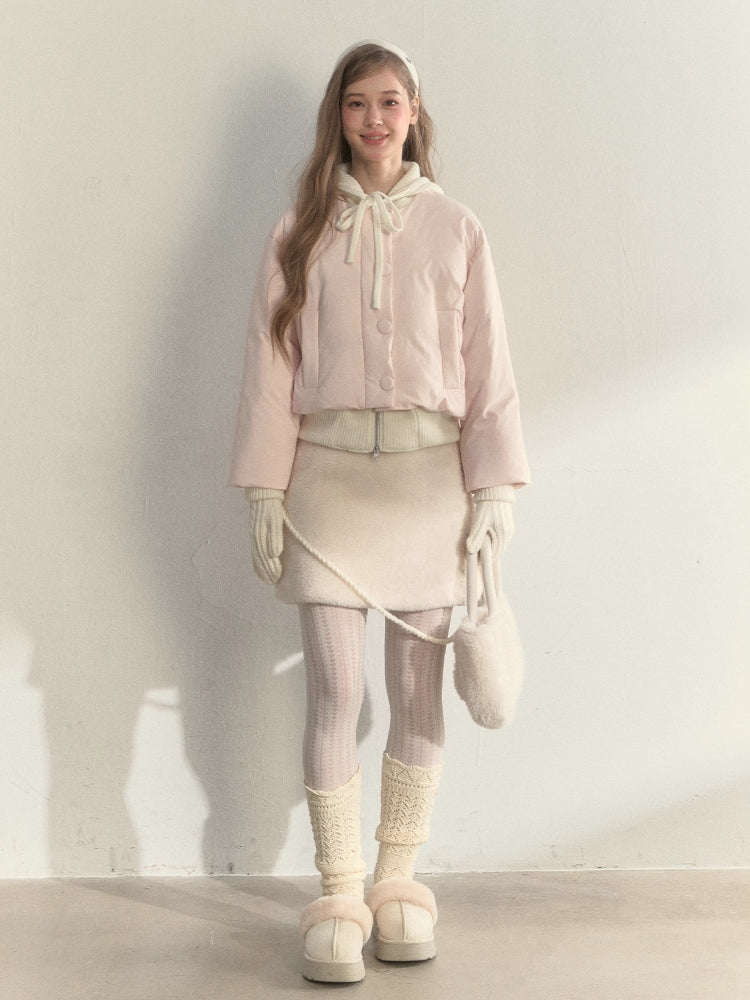 Reindeer Footprints Hooded Down Jacket