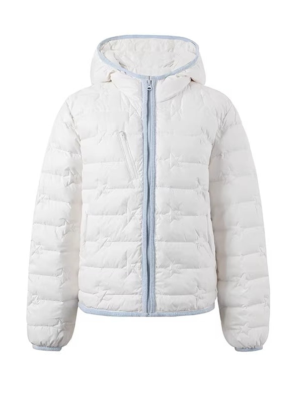 Star Quilted Hooded Down Jacket