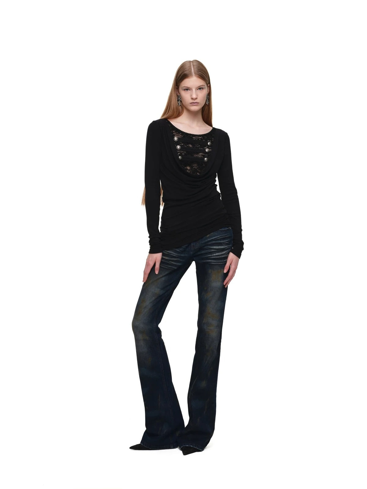Vintage Rust Dyed Flared Jeans
