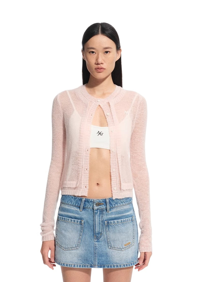 Gray & Pink Berlin Lace Cardigan