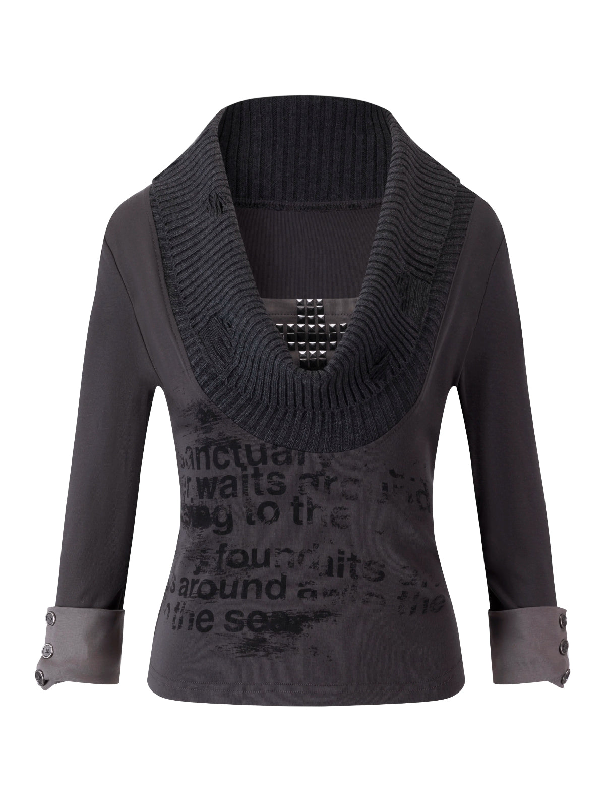 Punk Cross Rivet Knit Top