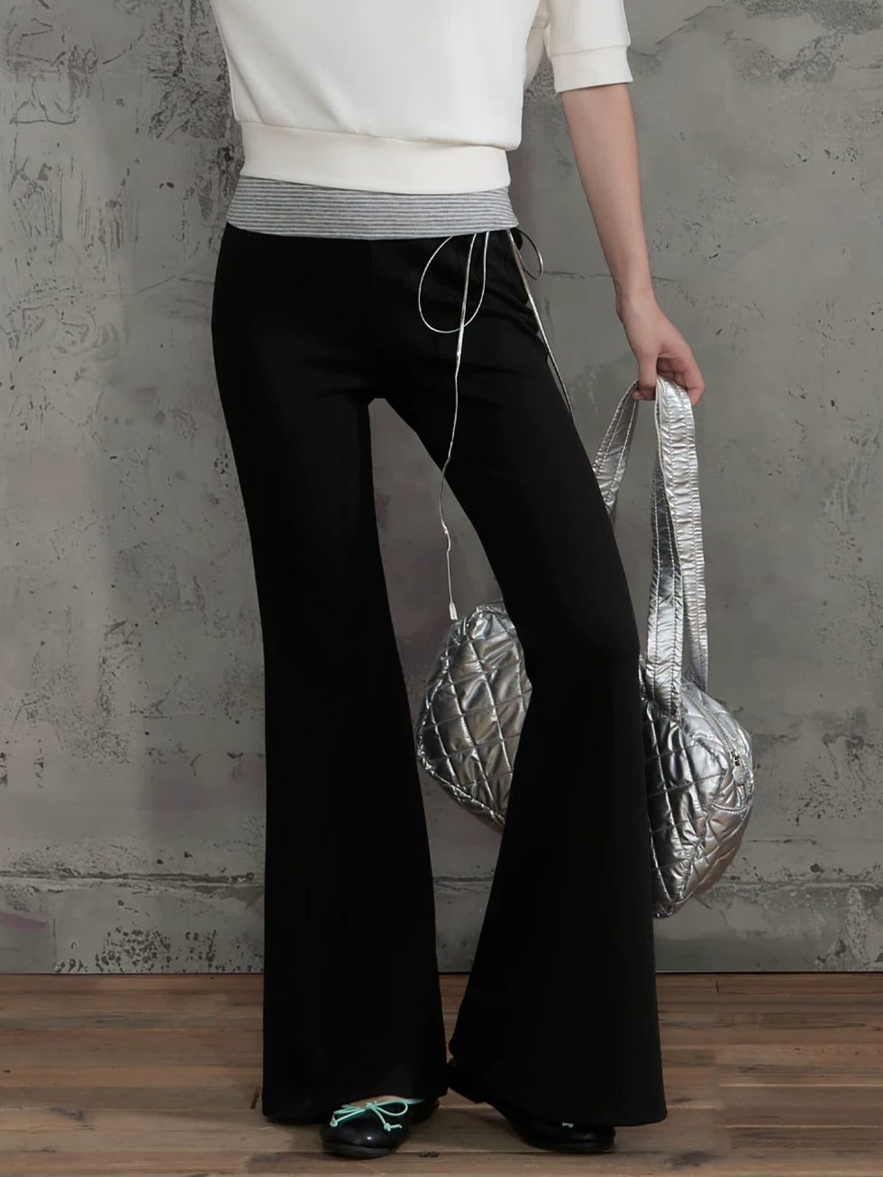 Contrast Flare Pants