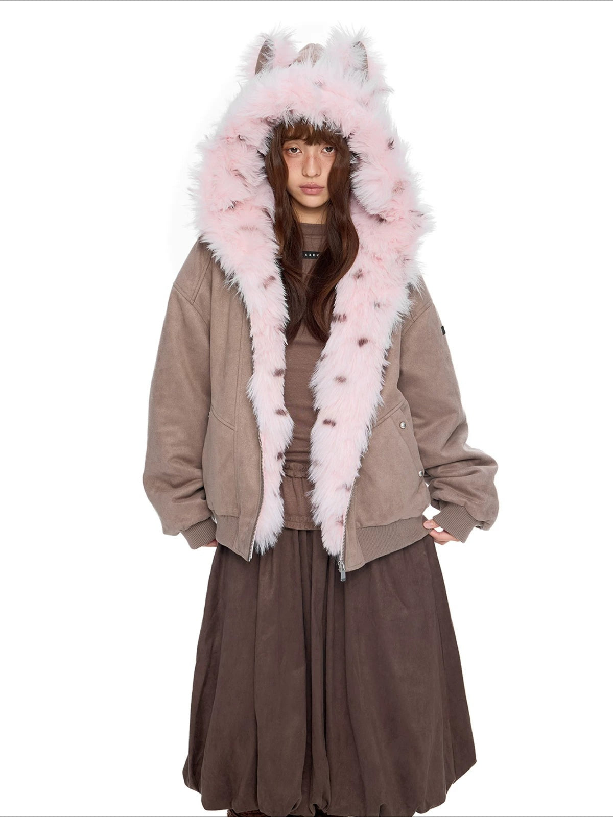 Faux Suede Cat Ear Jacket