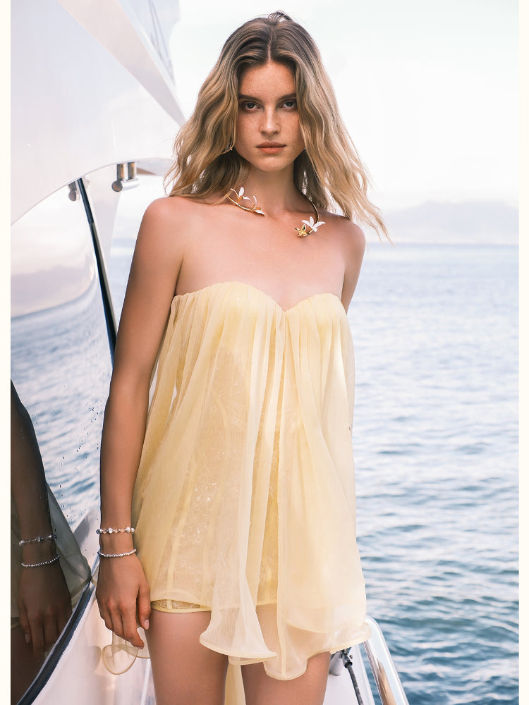 Chiffon Tube Top Dress
