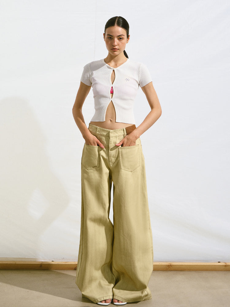 Vintage Washed Loose Casual Wide-Leg Pants