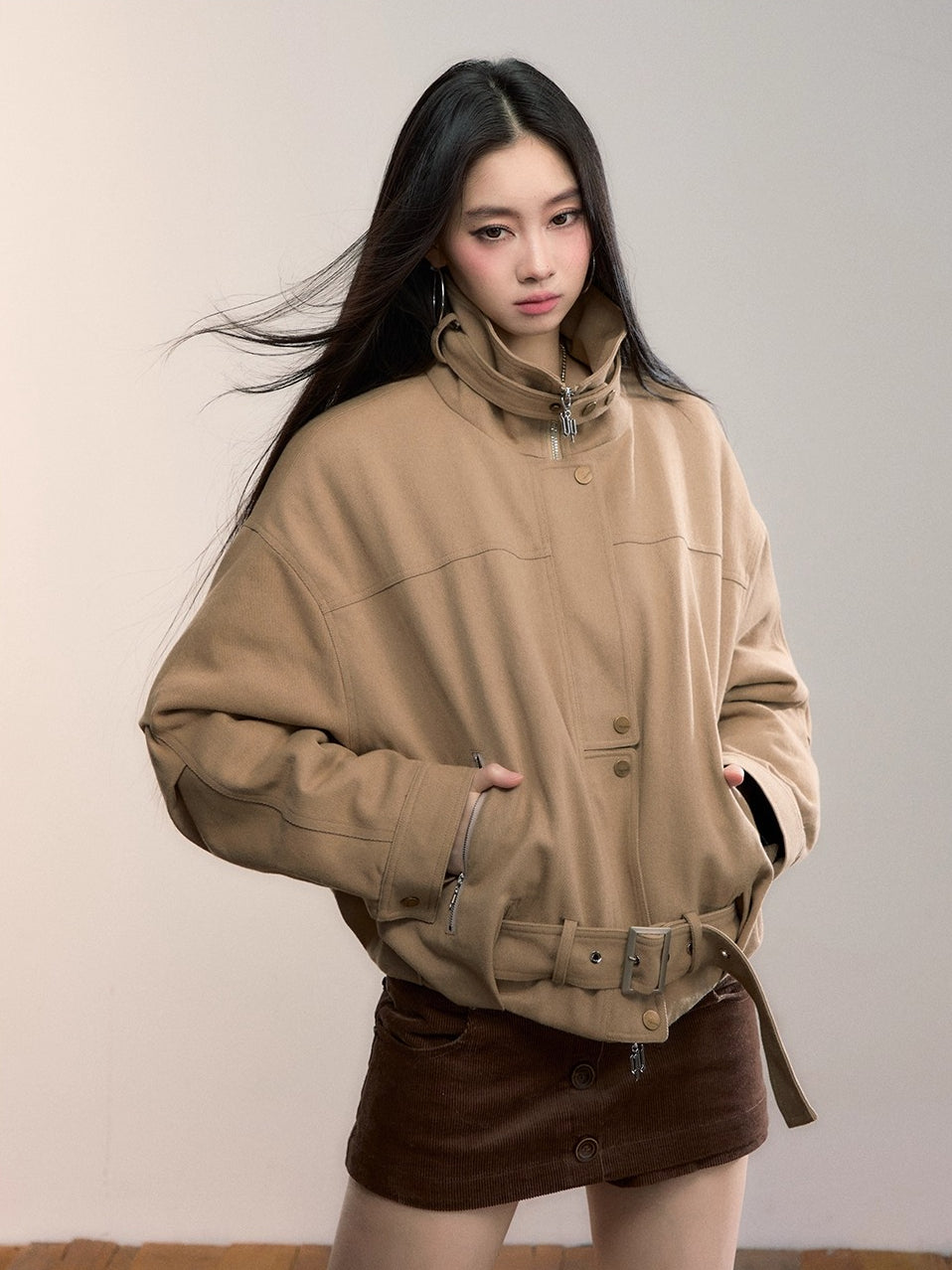 Gradient Faux Fur Cotton Coat