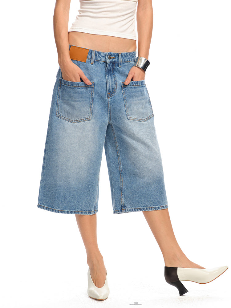 Washed Low - Rise 5 - Inch Denim Shorts