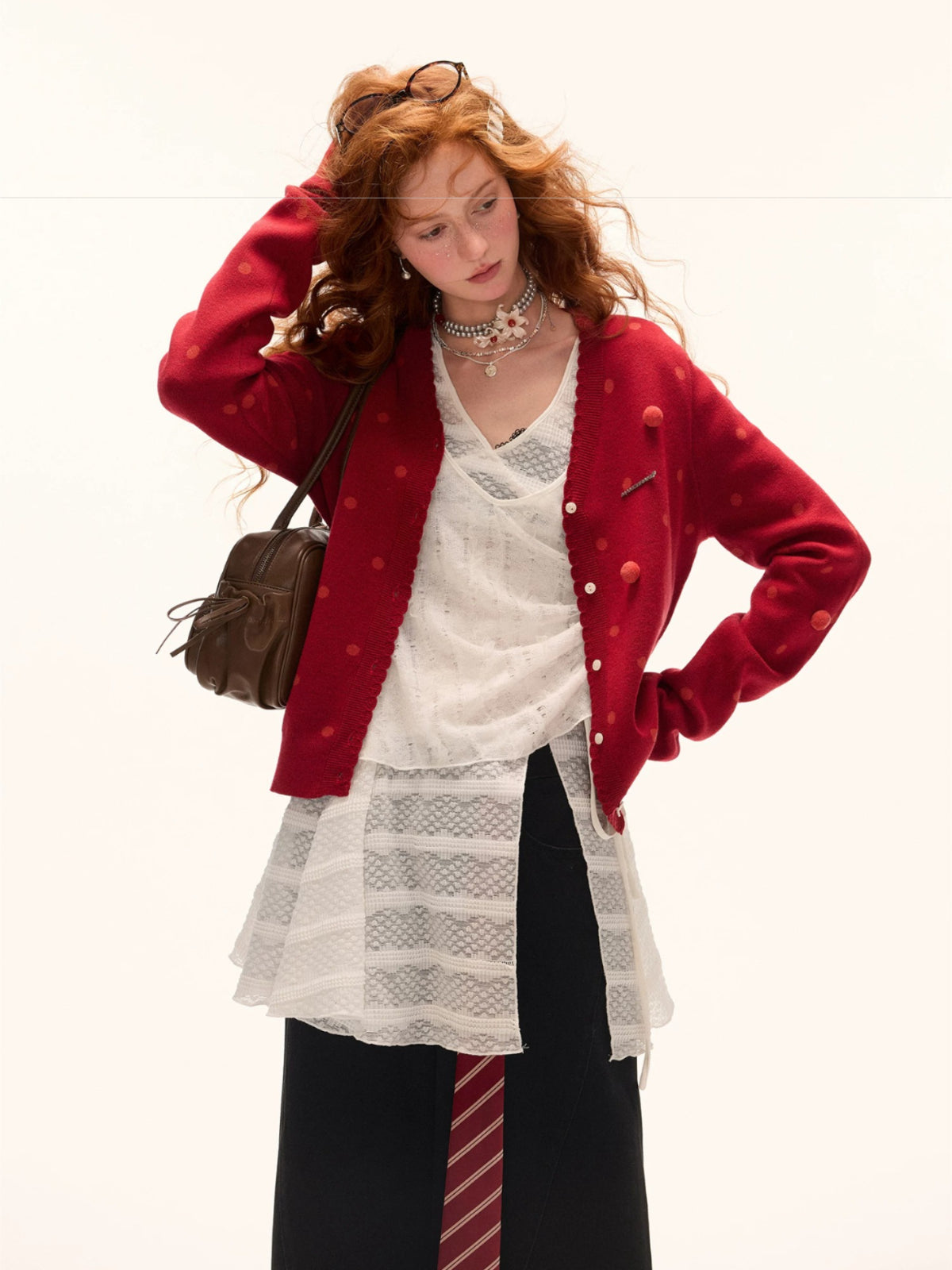 Layered V-Neck Sheer Long Sleeve Top