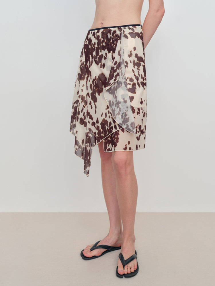 Irregular Flowy Mesh Skirt