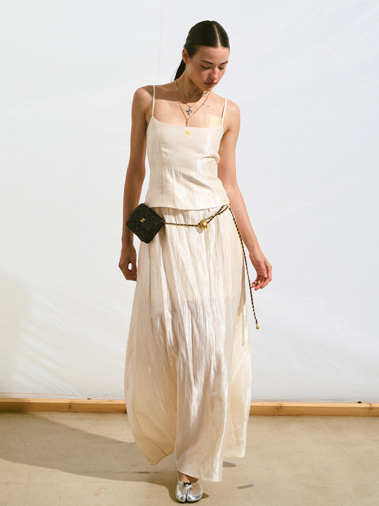 Fake Two-Piece Hollow Backless Slim Fit Cami Dress