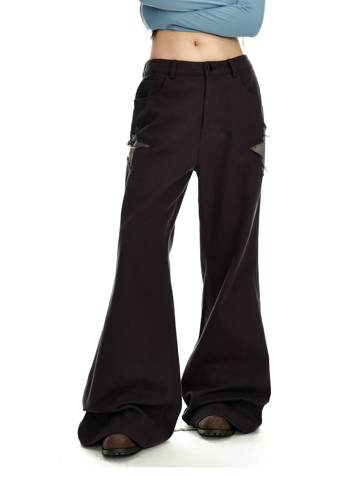 Star Patch Wide Leg Pants