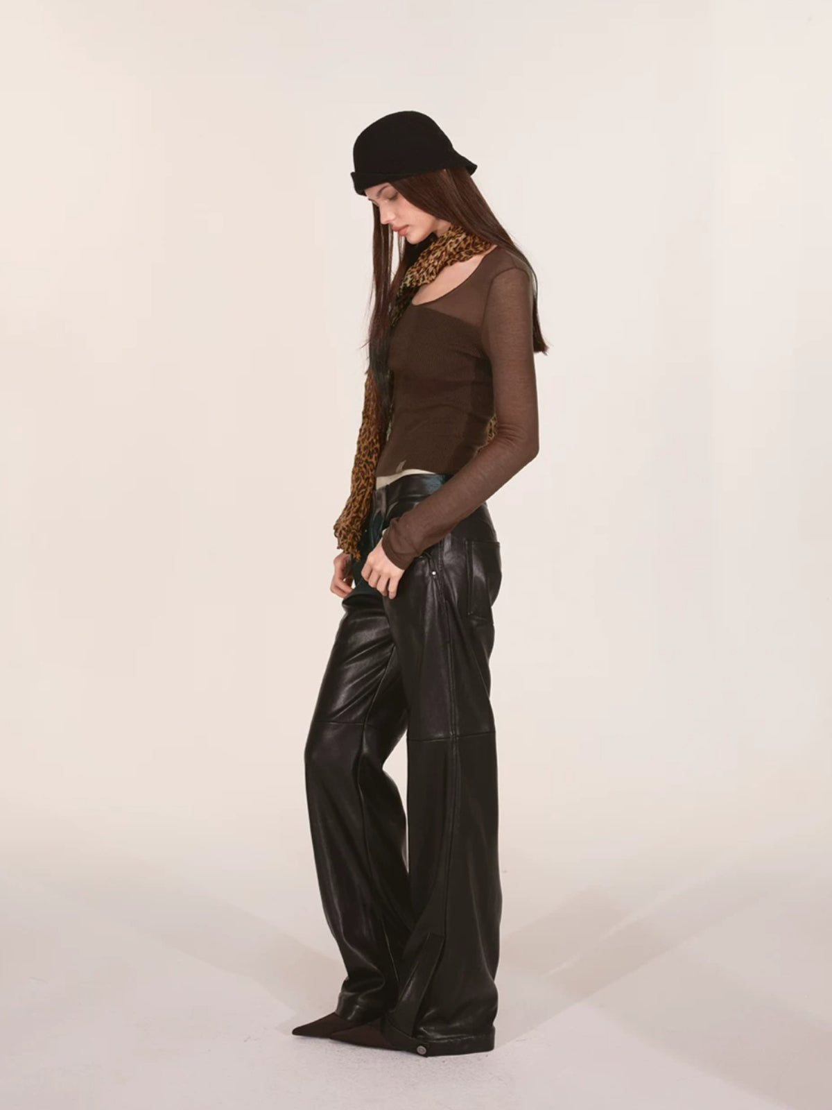 Sheer Mesh Layered Knit Top
