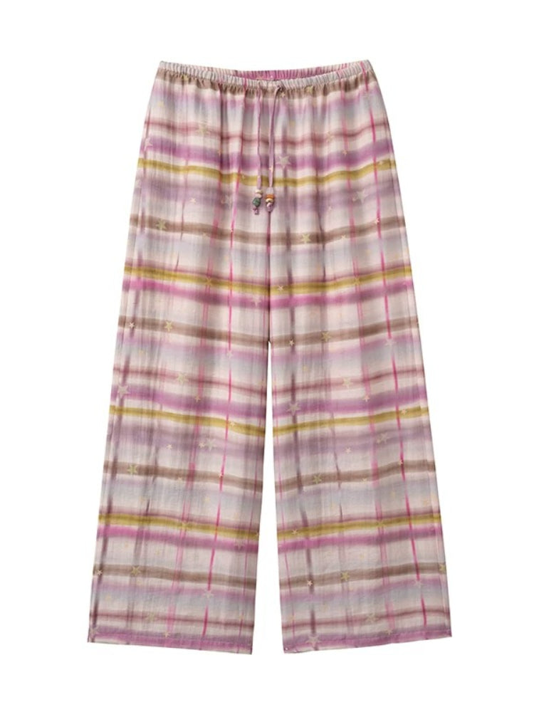 Star Plaid Bandeau Pants Set