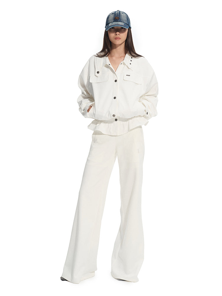 Fine Twill Wrinkle-Resistant Hem Pleated Silhouette Coat