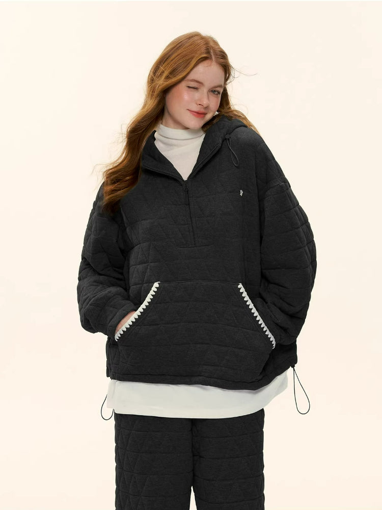 Quilted Shell Embroidery Hoodie Set