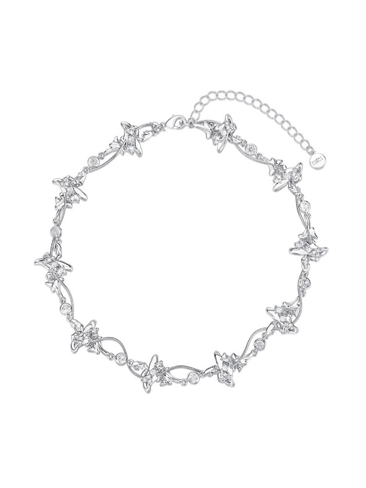 Geometric Cross Snake Chain Choker
