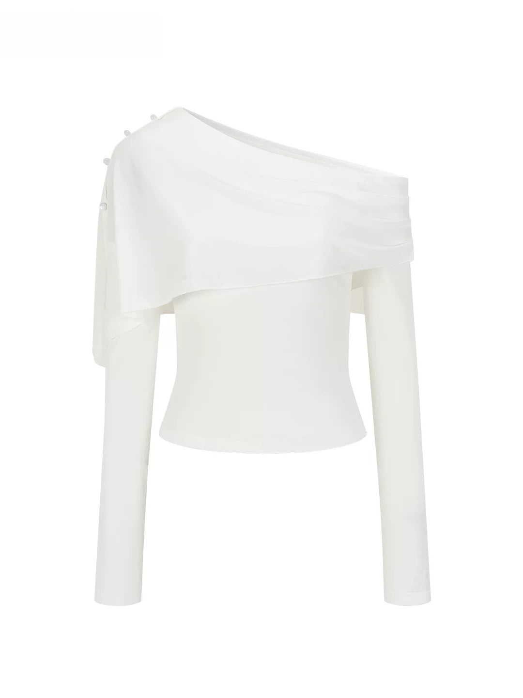 Asymmetric Shoulder Draped Top
