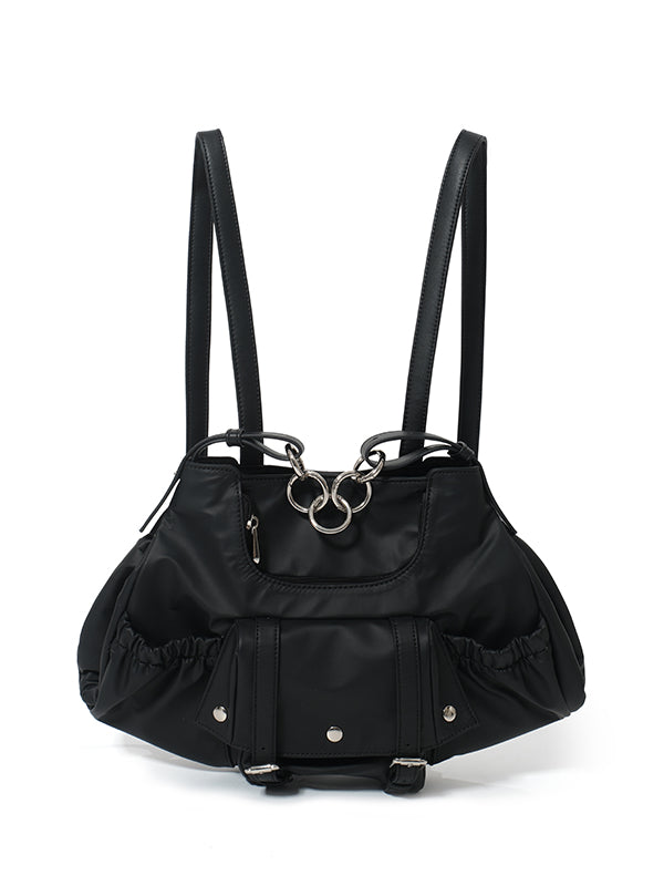 Black Waterproof Two-Way Handbag