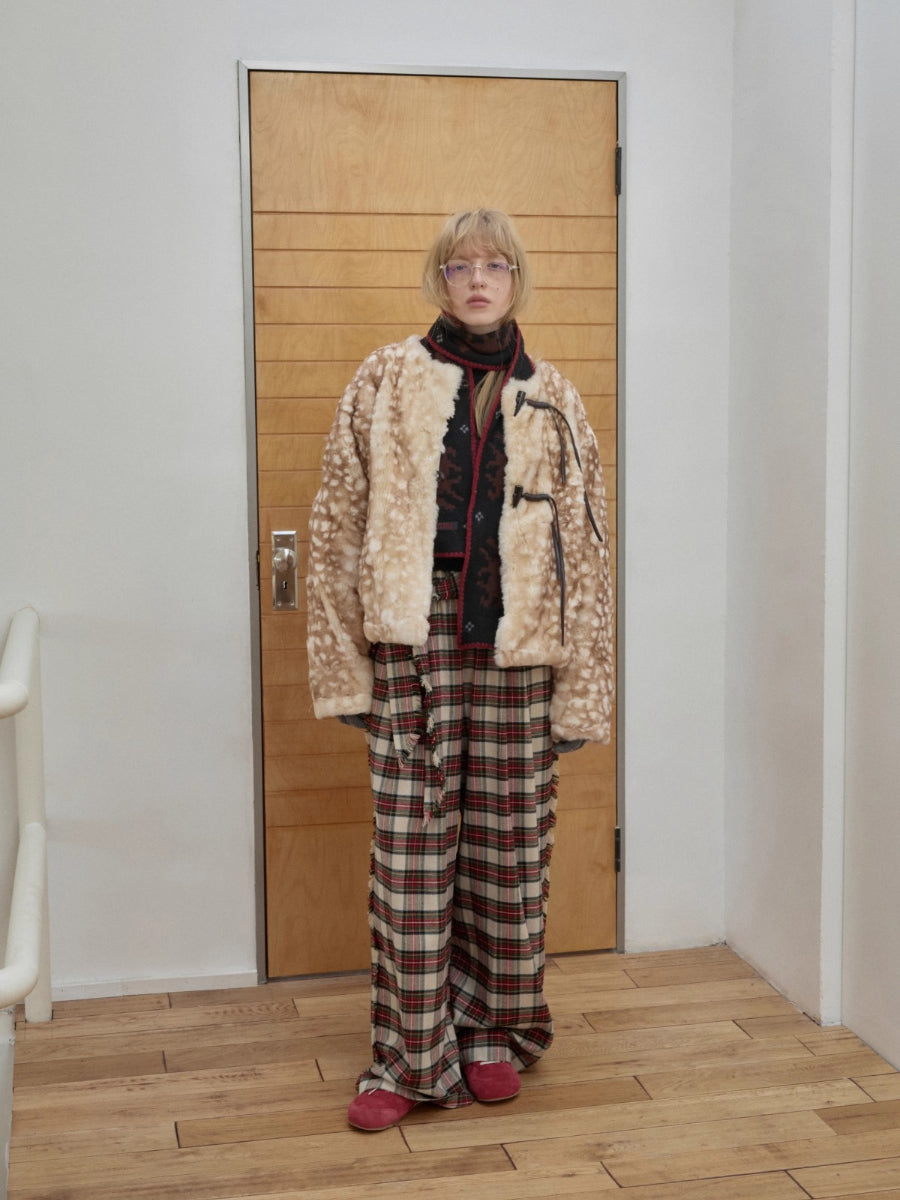 Fair Isle Pony Jacquard Knit Scarf