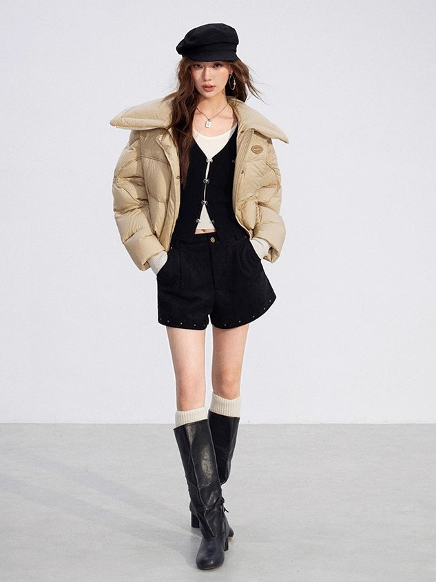 Studded Faux Suede Shorts