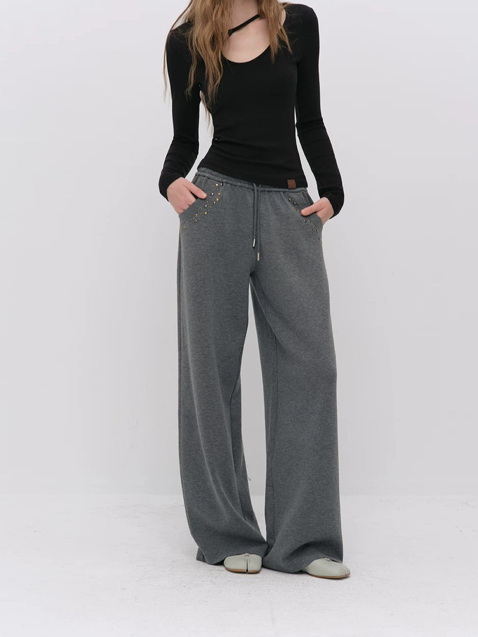 Rivet Straight Drawstring Pants