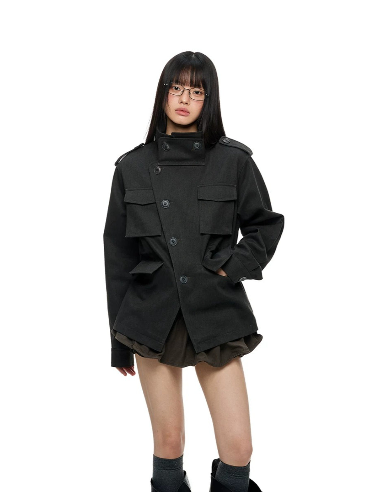 Vintage Utility Stand Collar Jacket
