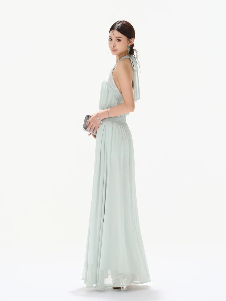 Cross Halter Maxi Dress