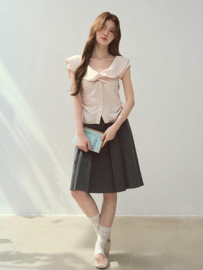 Pink Lyocell Twist Blouse