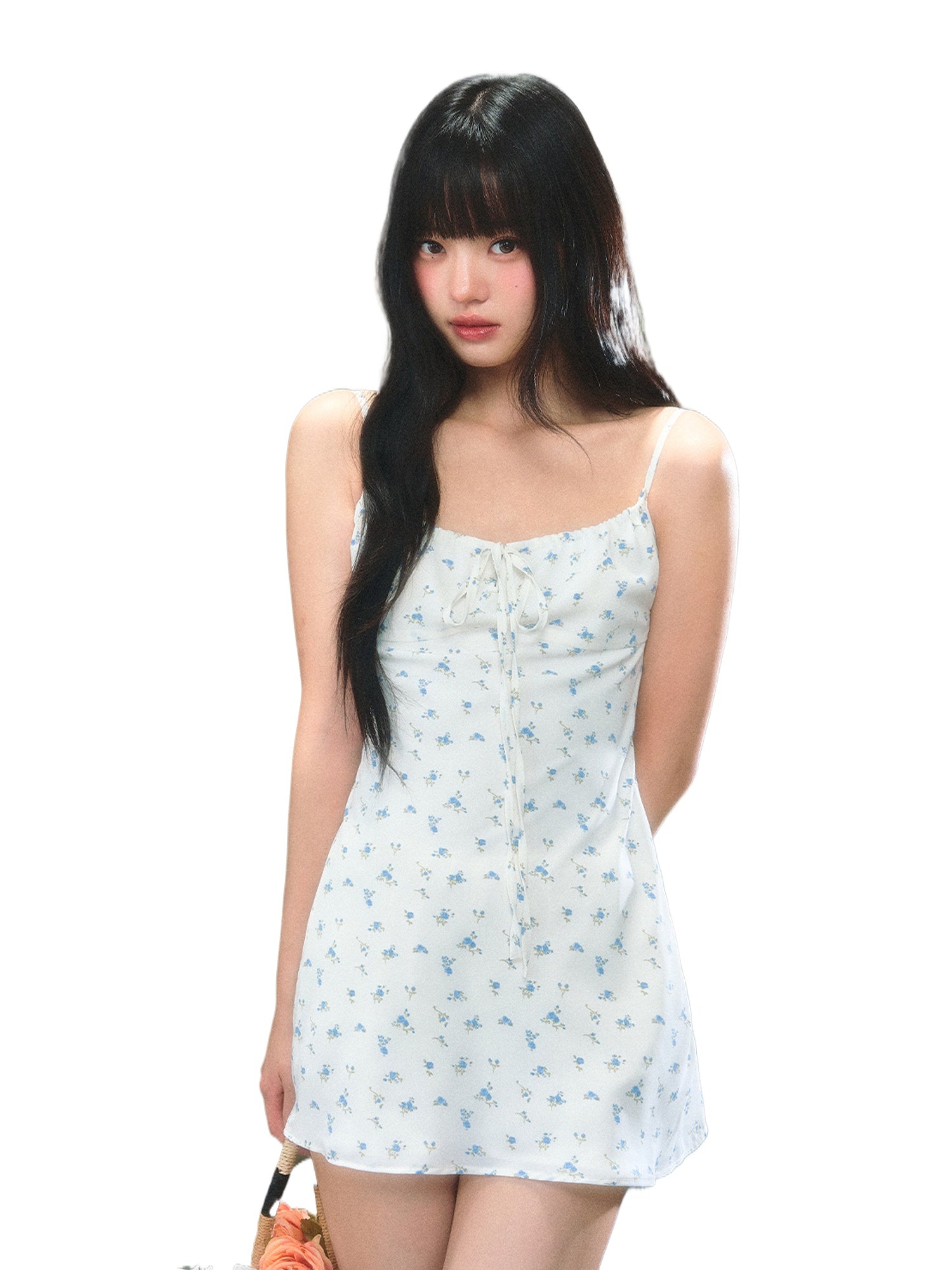 Floral Lace-Up Mini Dress