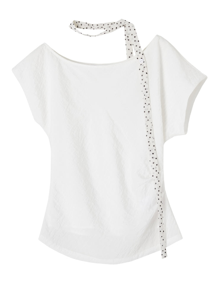 Draped Lazy Asymmetric Shoulder Convertible Top Set