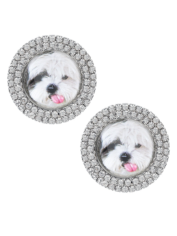 Cat & Dog Gem-Studded Animal Earrings