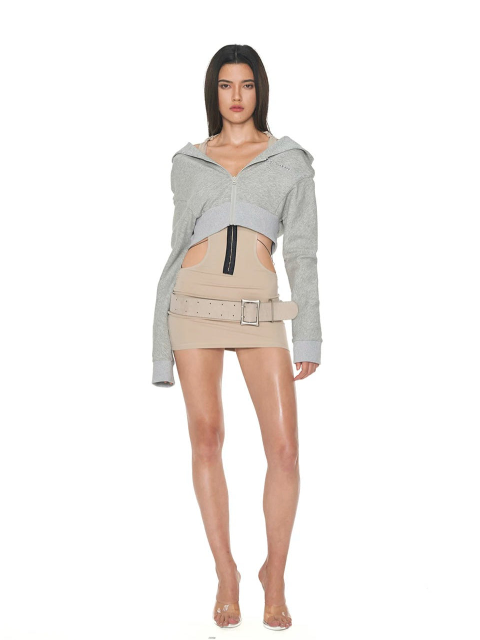 Lace-Up Halter Bodycon Dress
