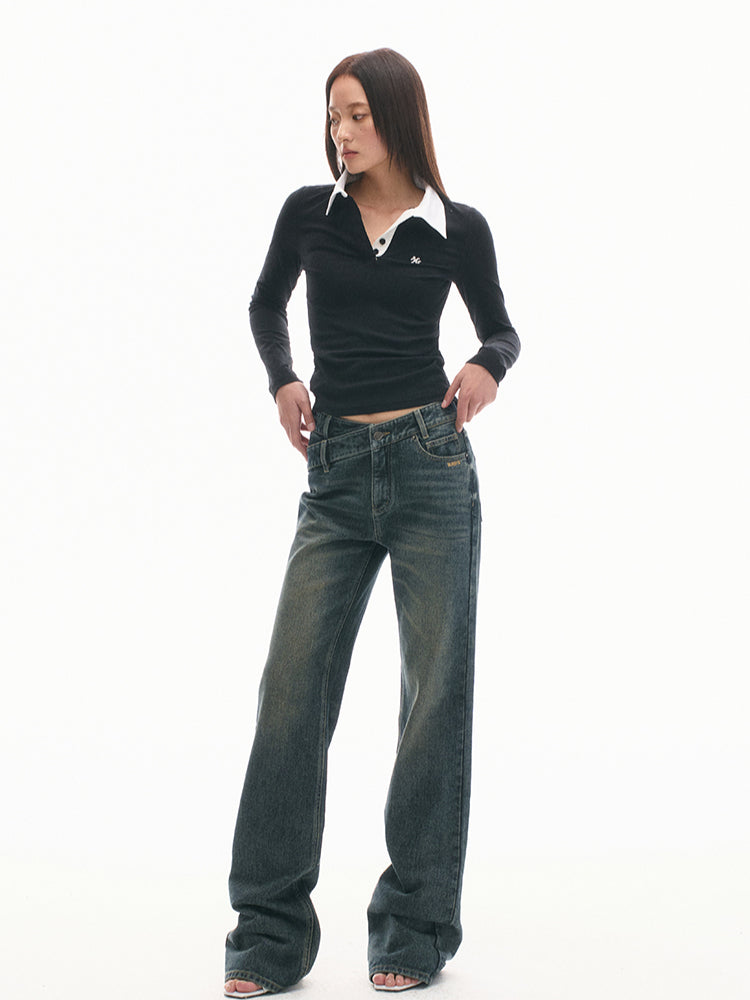 Vintage Slim Fit Black & White Striped T-shirt