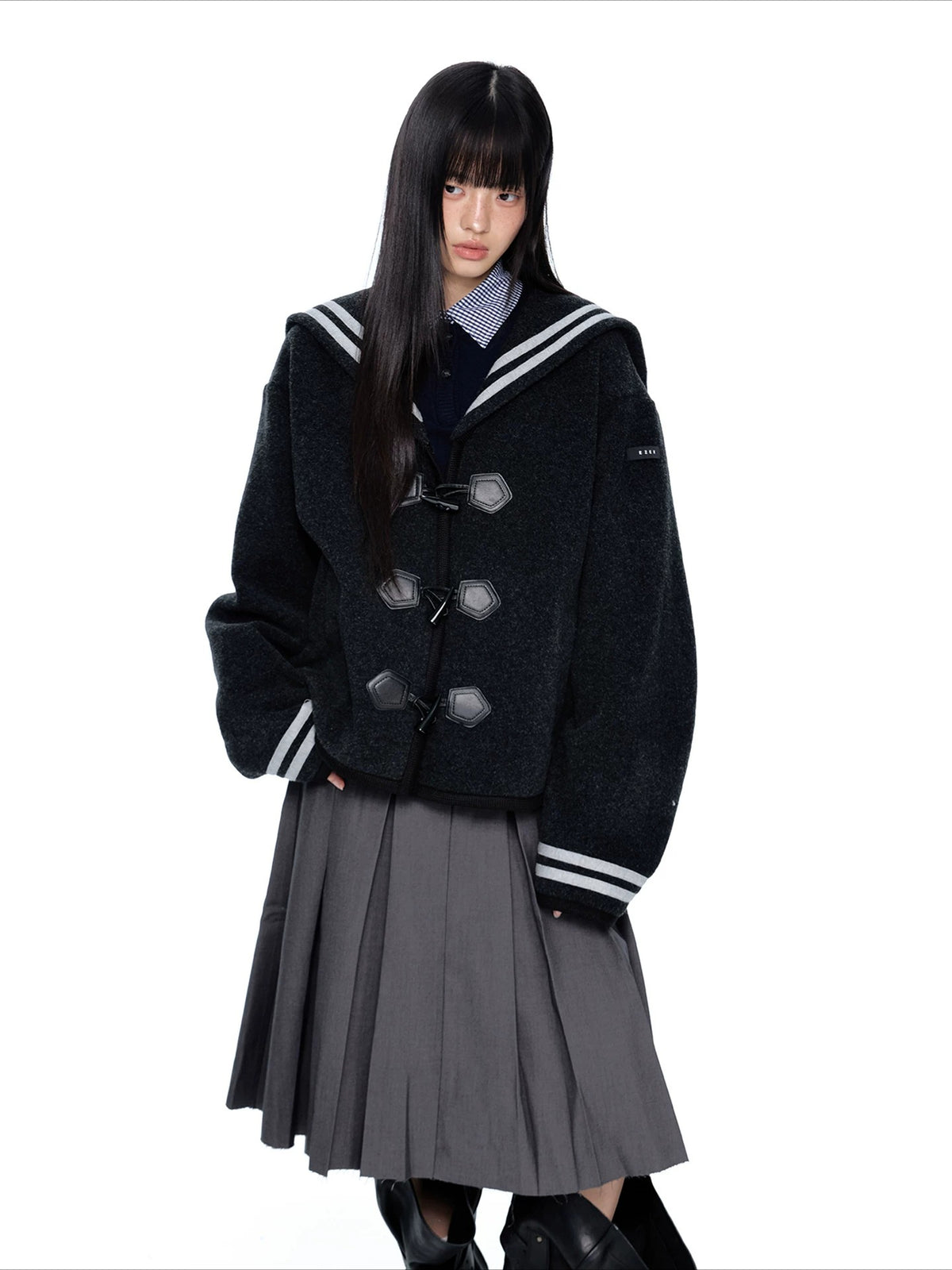 Navy Collar Toggle Jacket