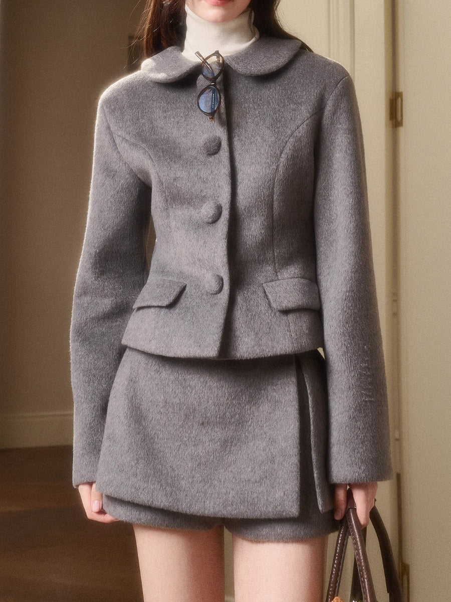 Cosagach Woolen Chic Jacket & Shorts Set
