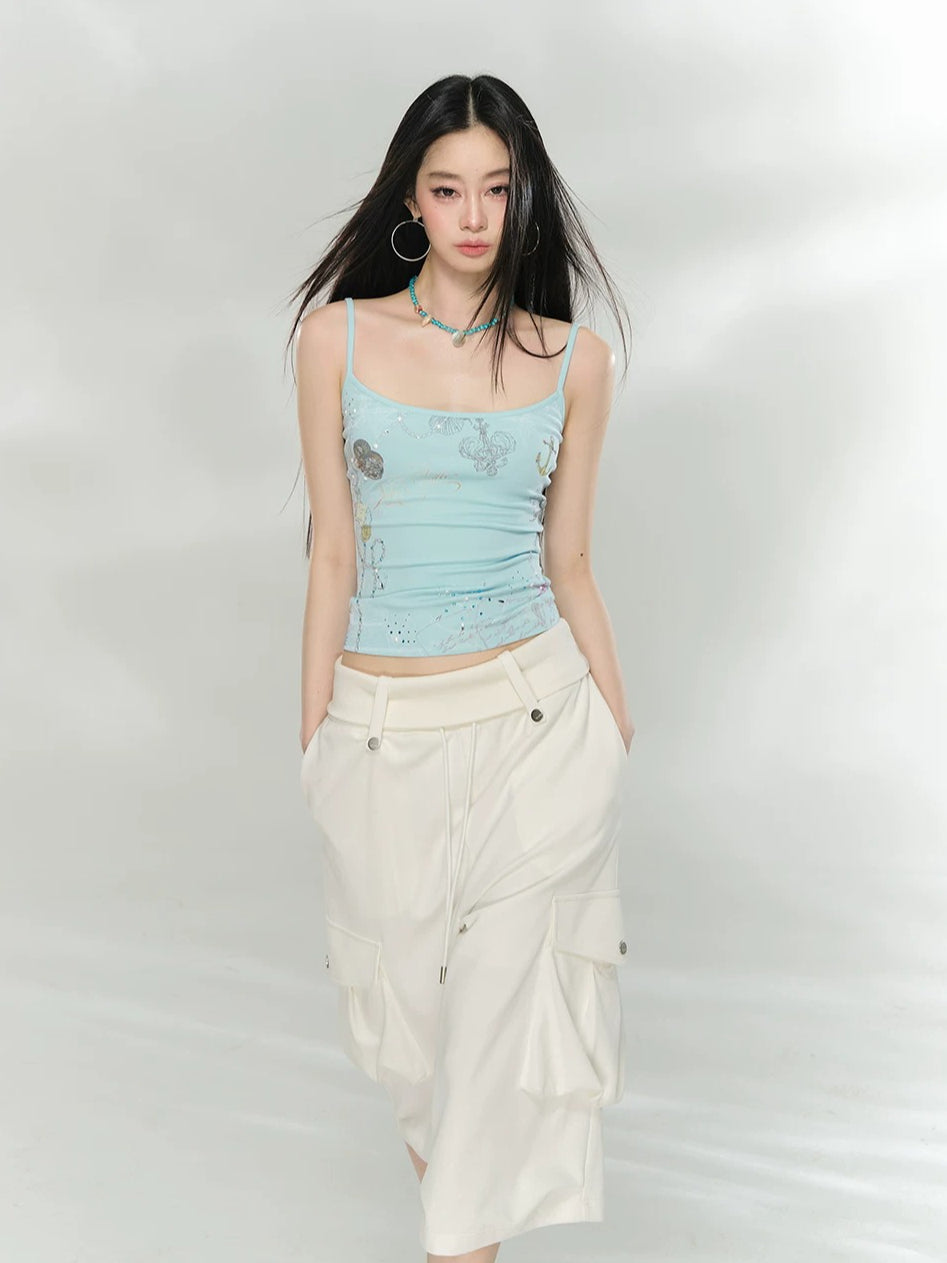 Rhinestone Print Camisole Top