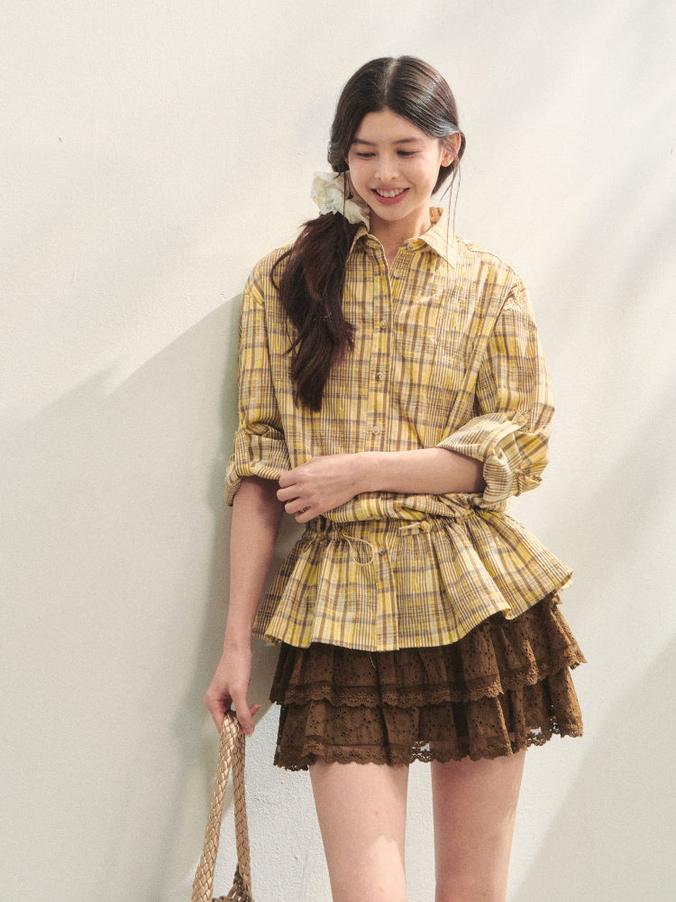 Multi-layer Ruffle Elastic Waist Tiered Skirt