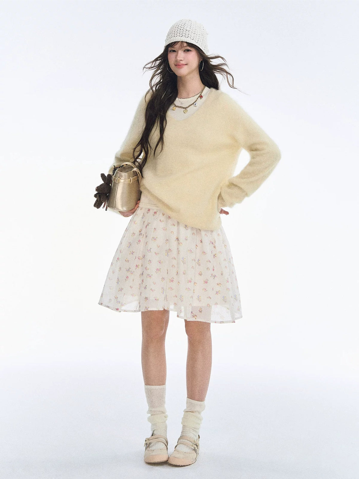 Ballet Tencel Pleated A-Line Skirt
