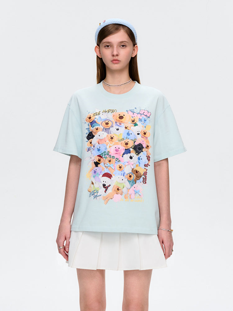Doll Collection Illustration Cotton T-Shirt