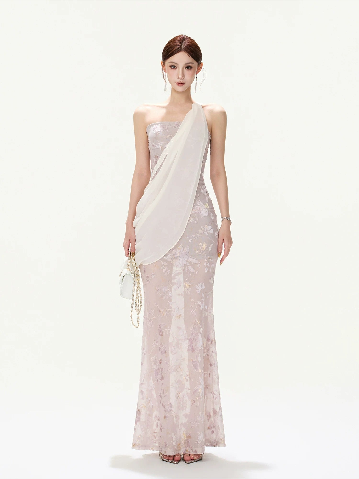 Floral Mesh Mermaid Dress