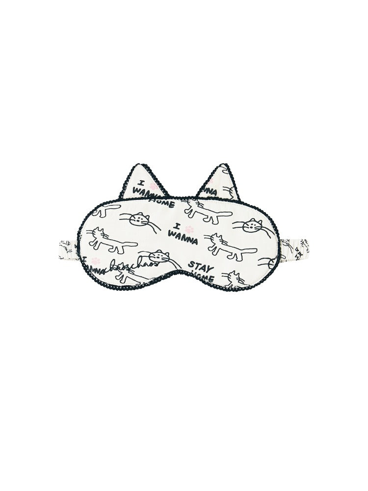 Cat Print Lace Pajama Set