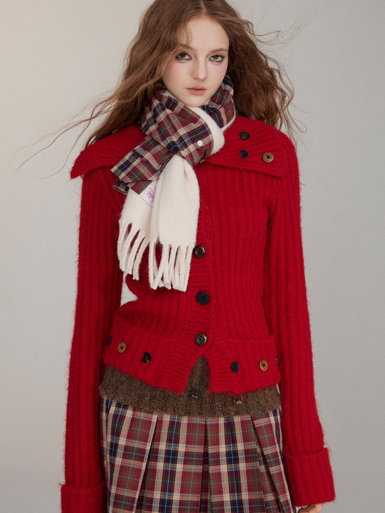 Wool Button Knitted Cardigan